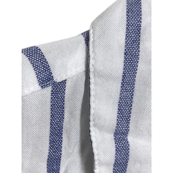 Japna Button Sleeveless Tie Front Top S Blue White Striped Viscose Coastal Boho - Picture 5 of 6